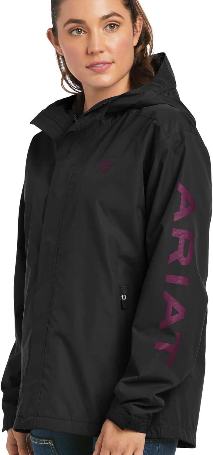 imageARIAT Womens Rebar Stormshell Logo Waterproof JacketBlackPurple Potion