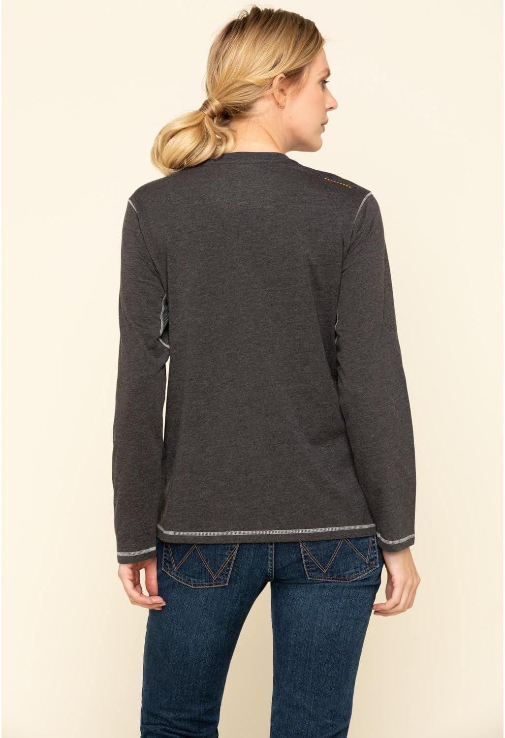 imageARIAT Womens Rebar Workman Logo TShirtCharcoal Heather