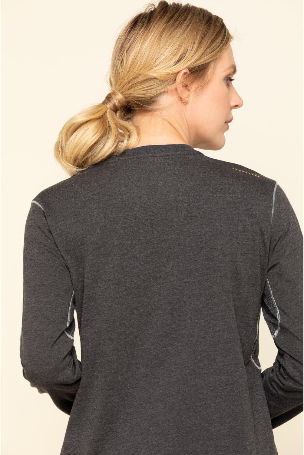 imageARIAT Womens Rebar Workman Logo TShirtCharcoal Heather