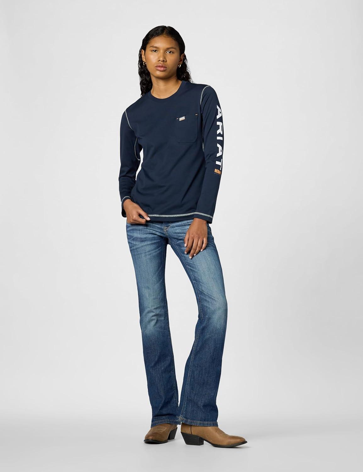 imageARIAT Womens Rebar Workman Logo TShirtNavy