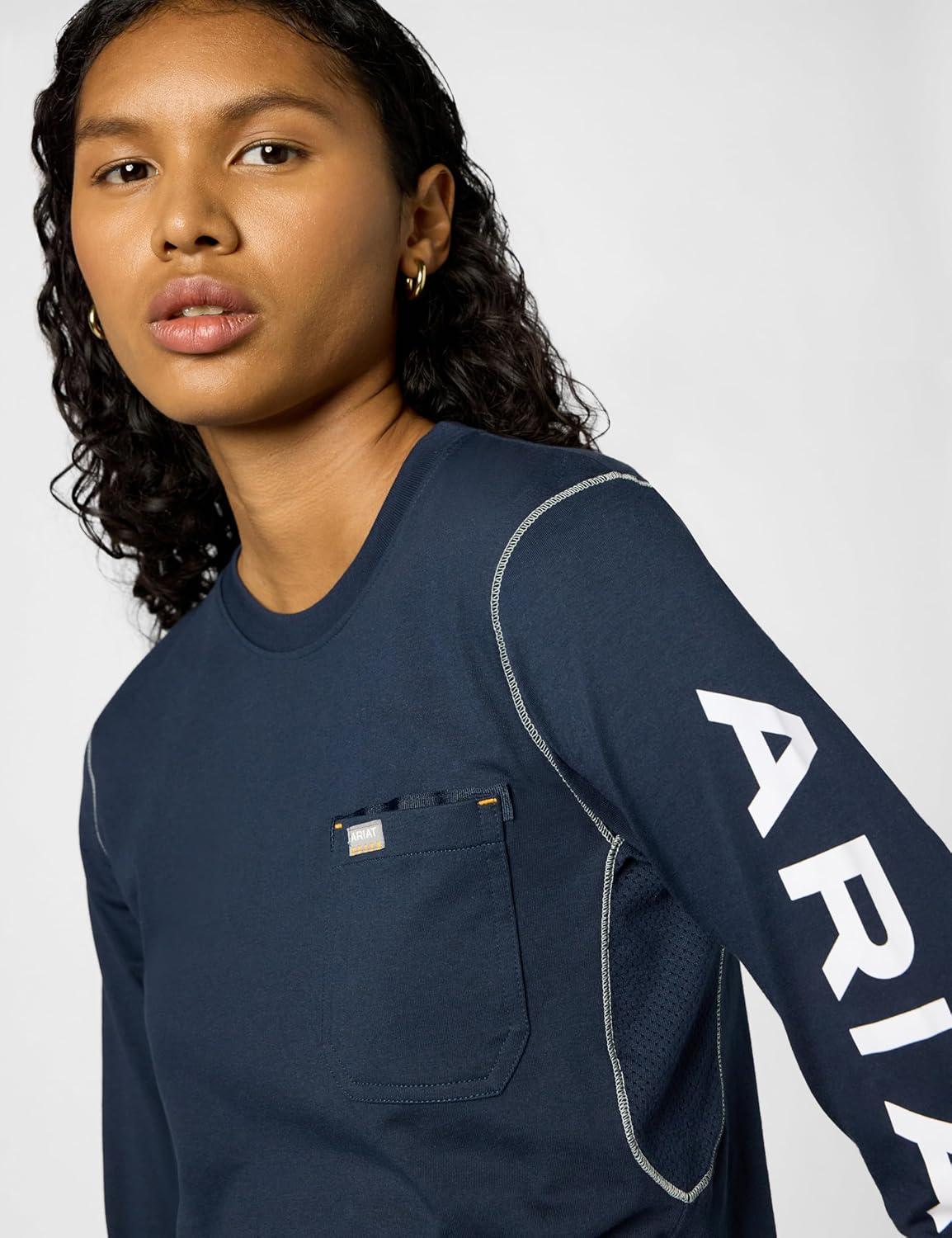 imageARIAT Womens Rebar Workman Logo TShirtNavy