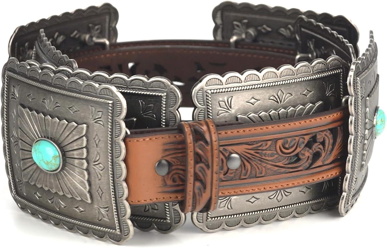 imageARIAT Womens Turquoise Concho Western BeltTan