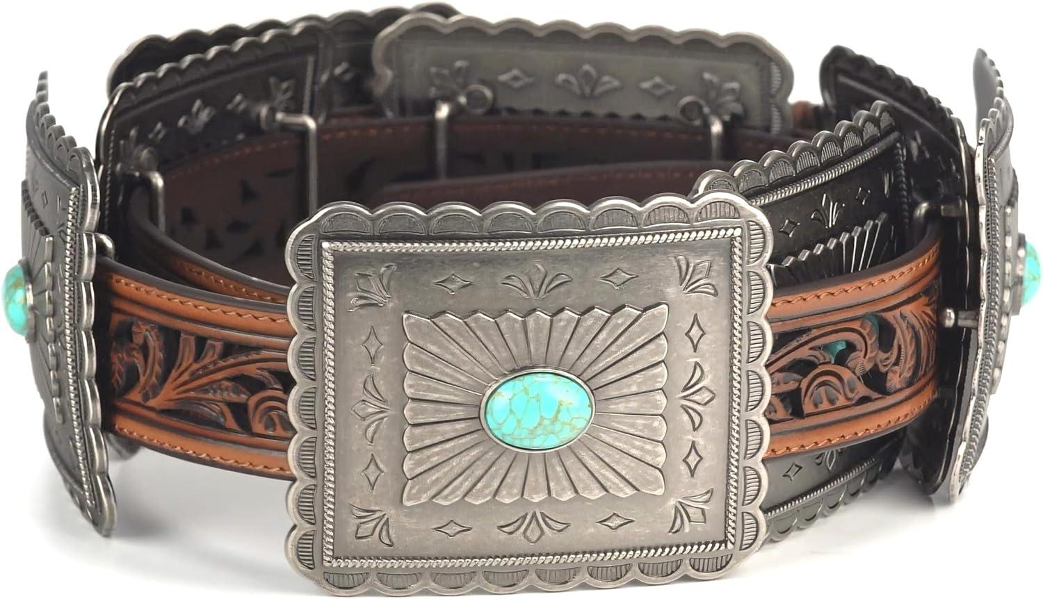imageARIAT Womens Turquoise Concho Western BeltTan