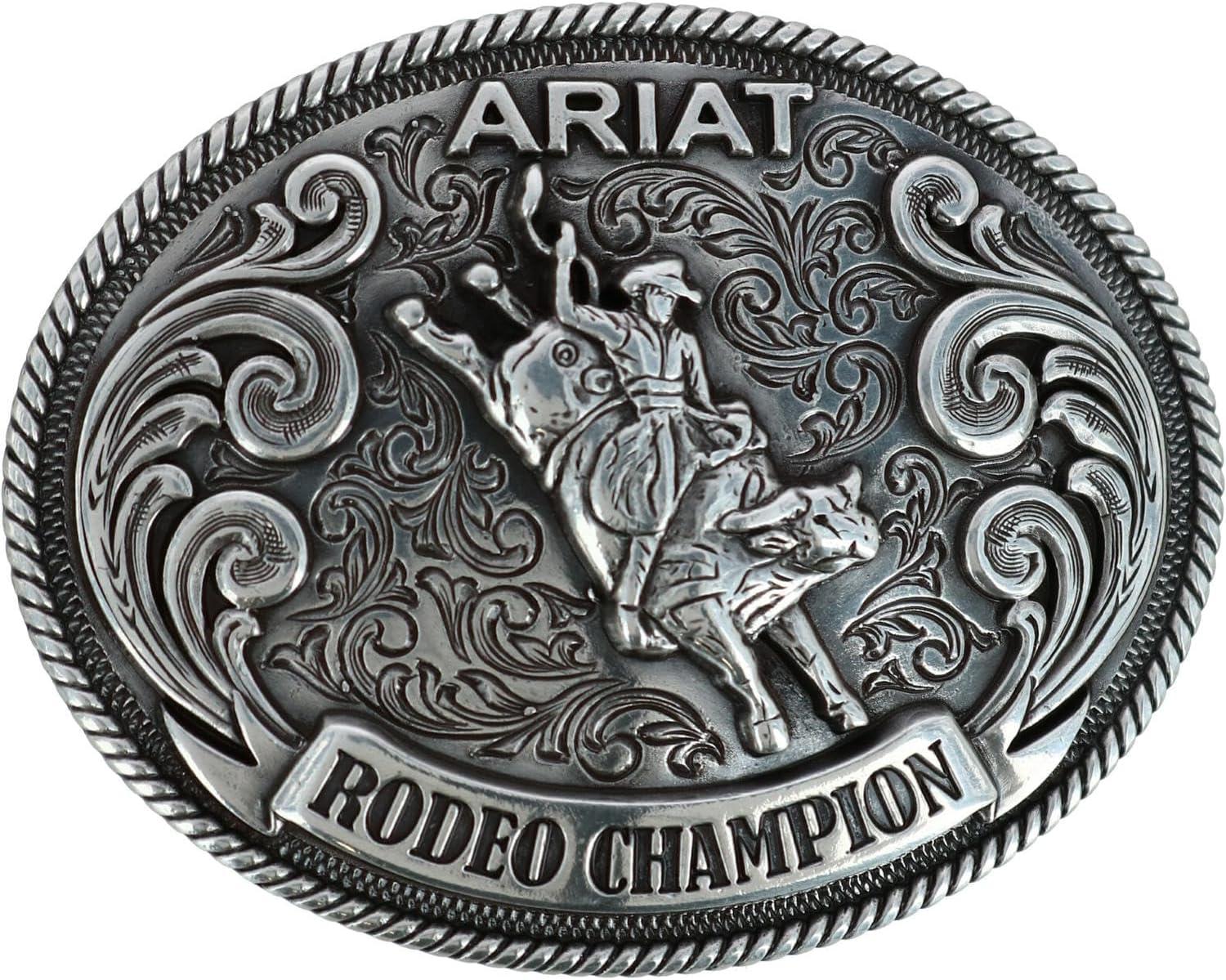 imageARIAT Youth Belt Rodeo Champion Buckle with Bull Rider Motif