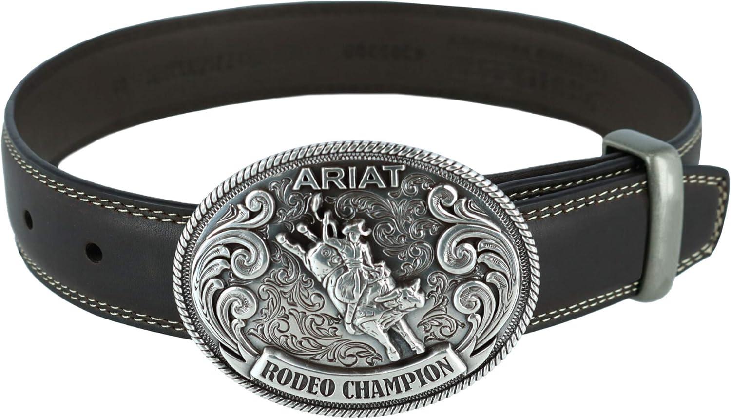 imageARIAT Youth Belt Rodeo Champion Buckle with Bull Rider Motif