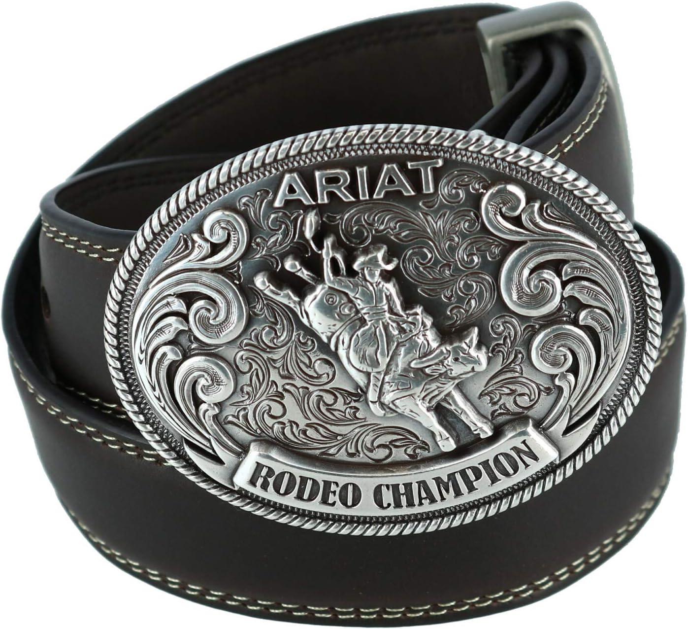 imageARIAT Youth Belt Rodeo Champion Buckle with Bull Rider Motif