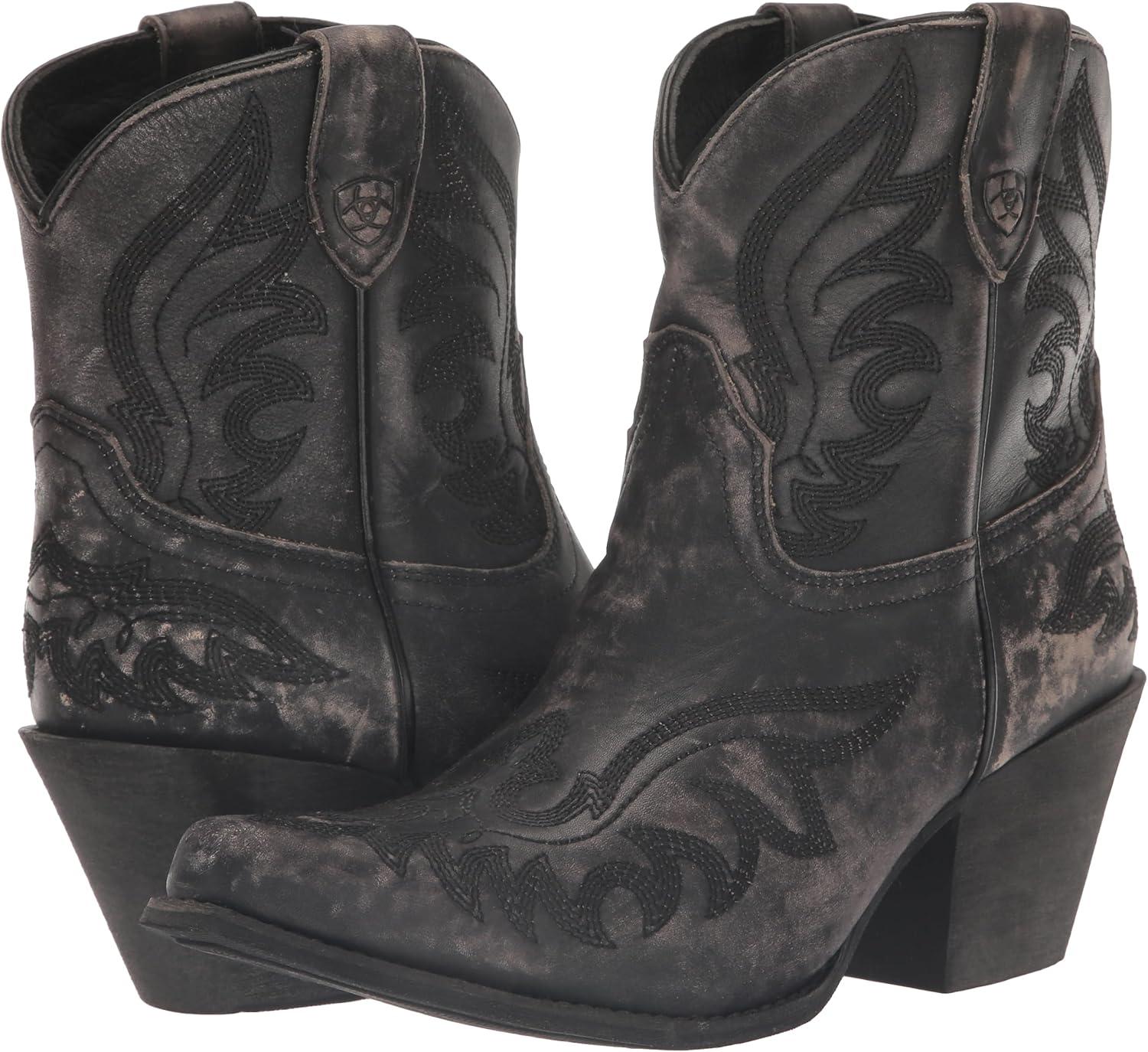 imageARIAT womens Jukebox Western BootNaturally Distressed Black