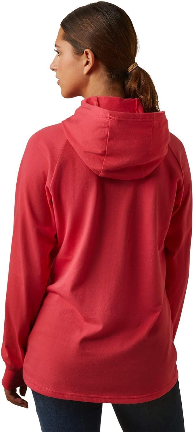 imageARIAT womens Rebar Cotton Strong Hooded TshirtTeaberry