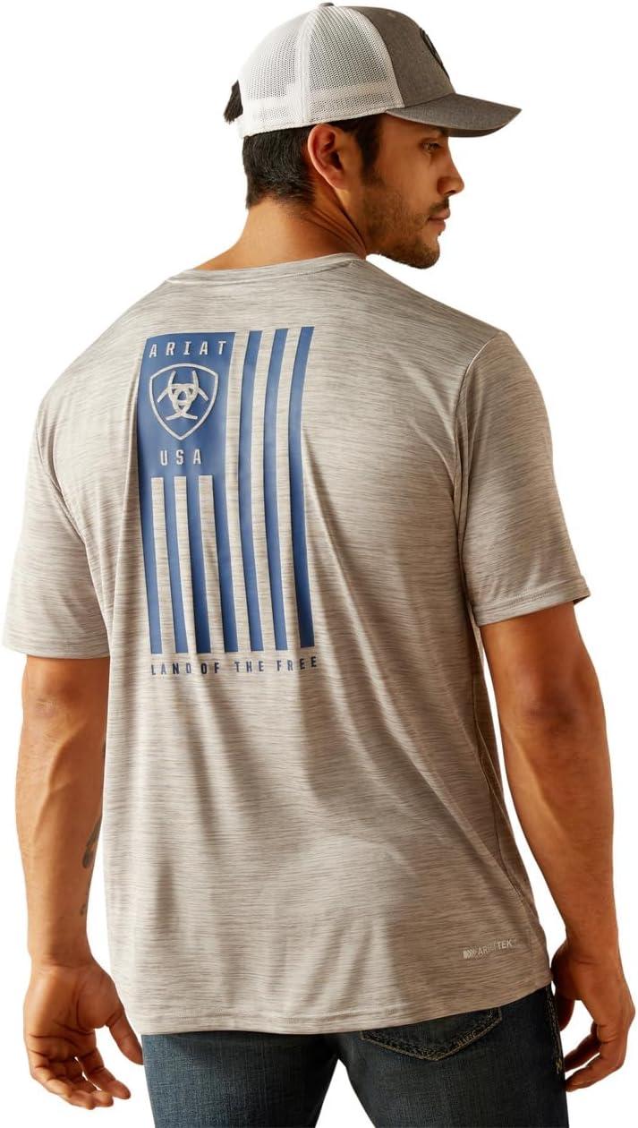 imageAriat Mens Charger Spirited TShirtLight Grey Heather