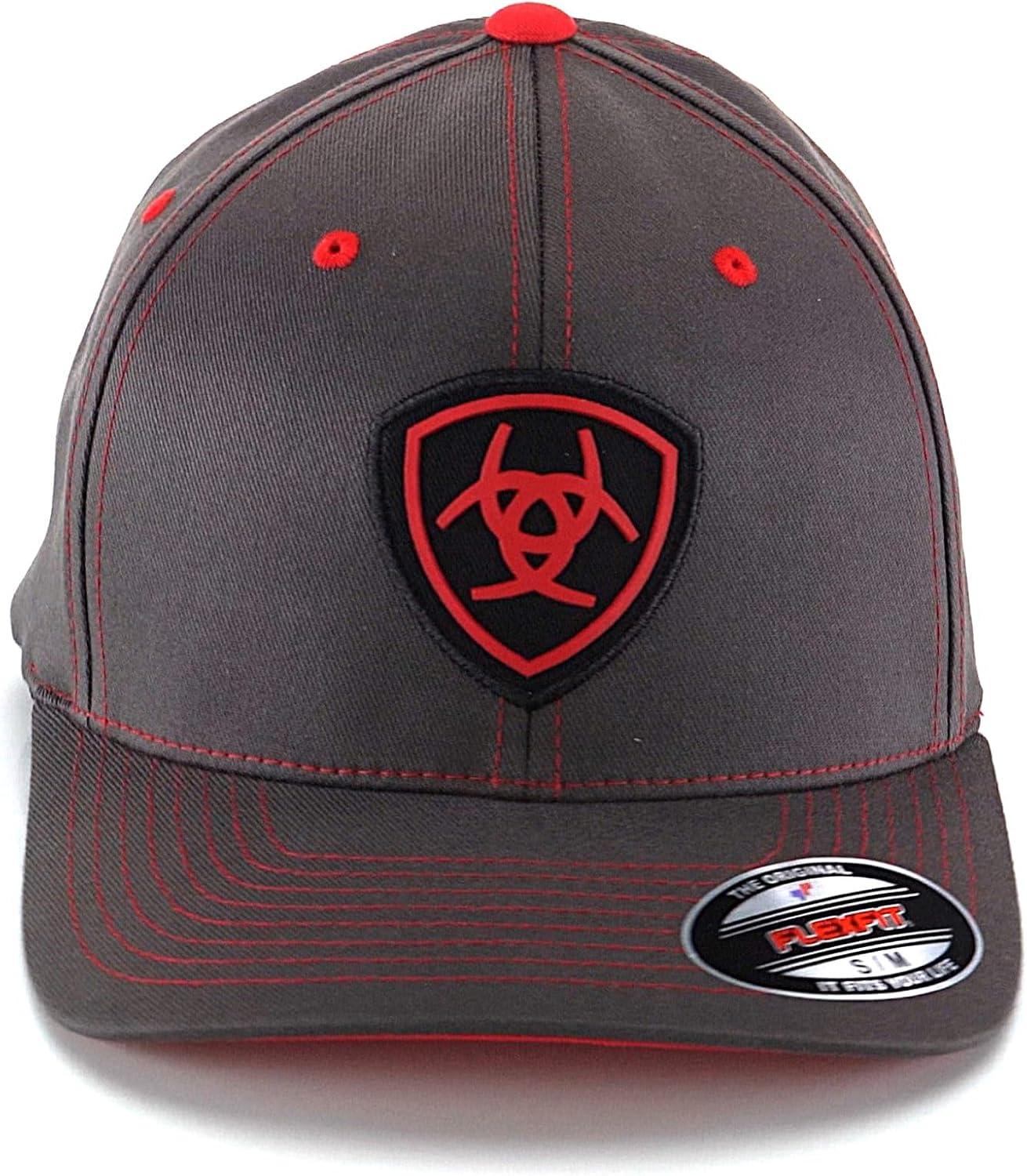 imageAriat Mens Gray Red Flex Fit HatGray