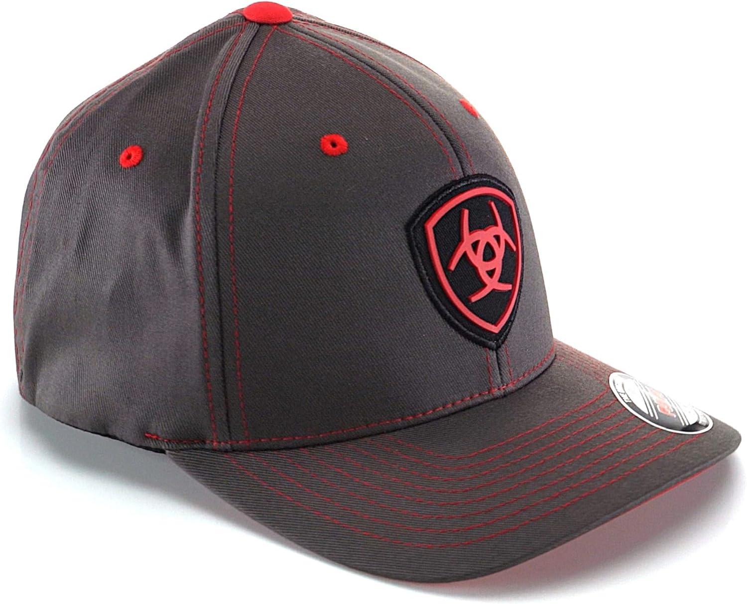 imageAriat Mens Gray Red Flex Fit HatGray