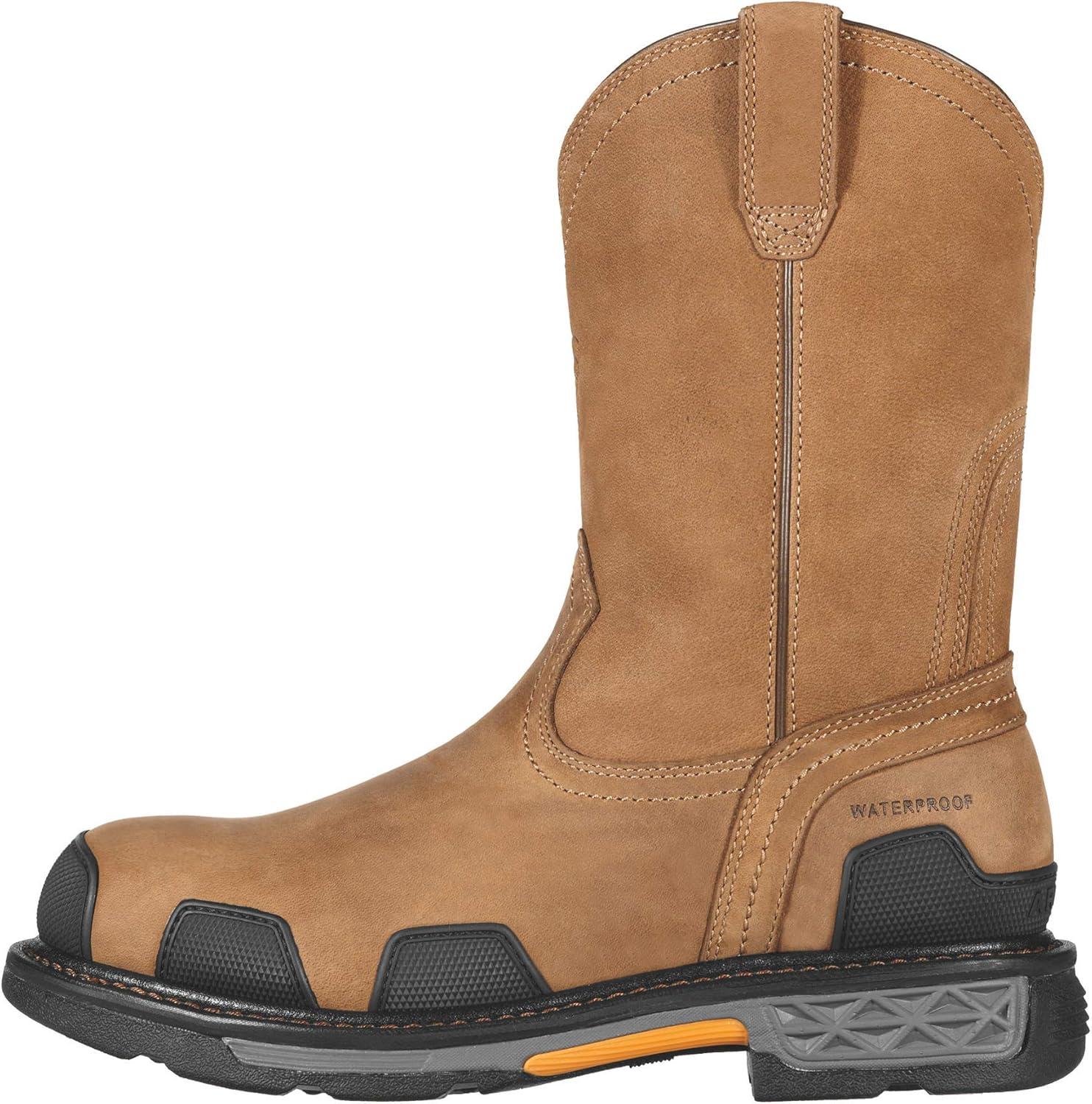 imageAriat Mens Overdrive Pullon Waterproof Composite Toe Work BootDusted Brown