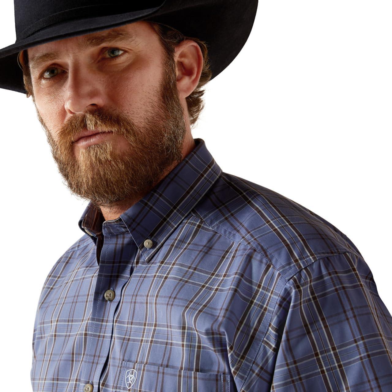 imageAriat Mens Pro Series Gradon Classic Fit ShirtGrey Blue