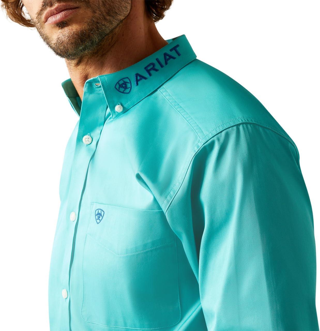 imageAriat Mens Team Logo Twill Fitted ShirtTurquoiseBlue