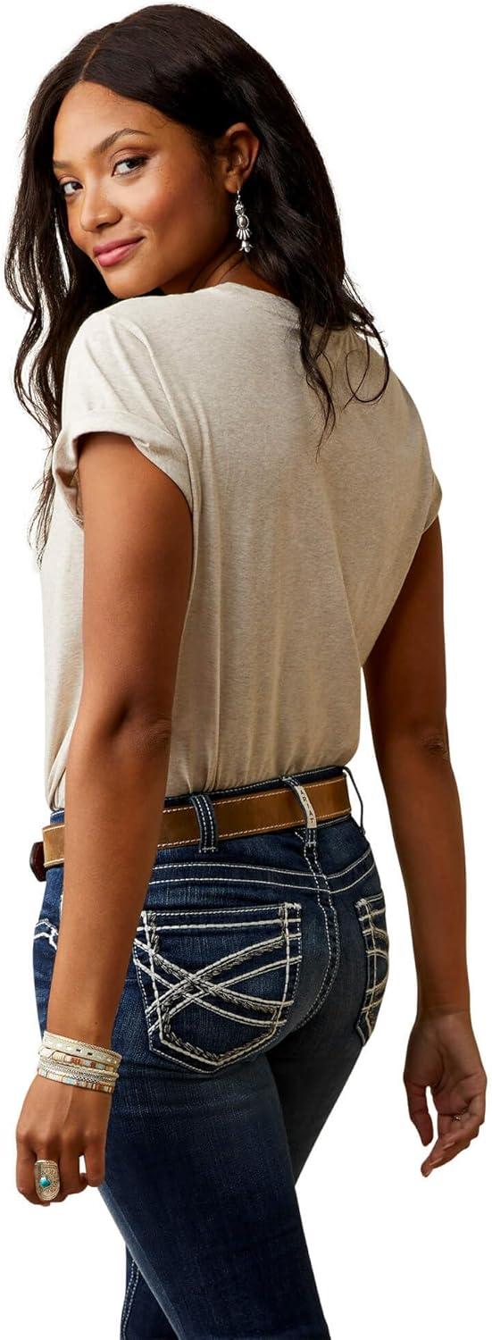 imageAriat Womens Ariat Denim Label TShirtOatmeal HeatherCaballo Tee Tee