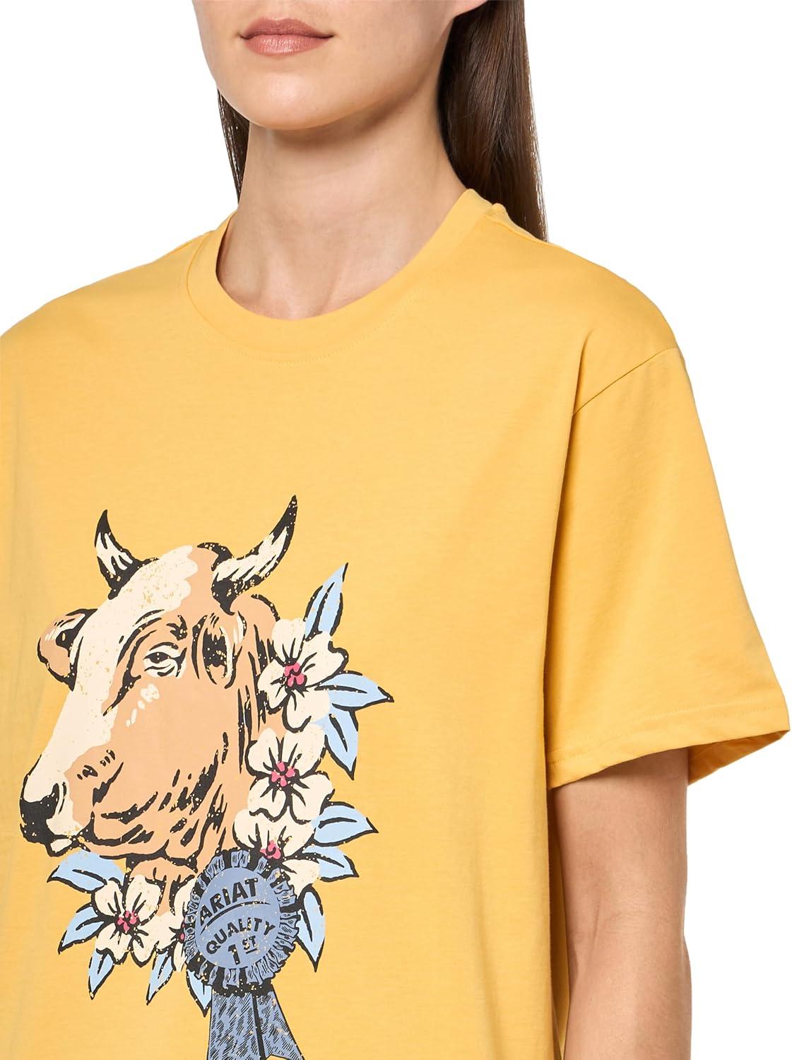 imageAriat Womens Ariat Denim Label TShirtOchre1st Prize