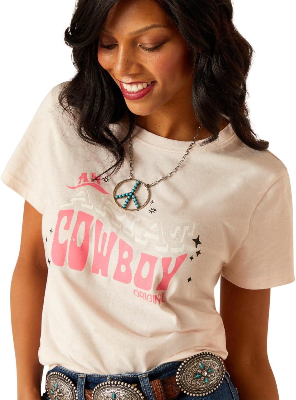 imageAriat Womens Ariat Denim Label TShirtPink Heather