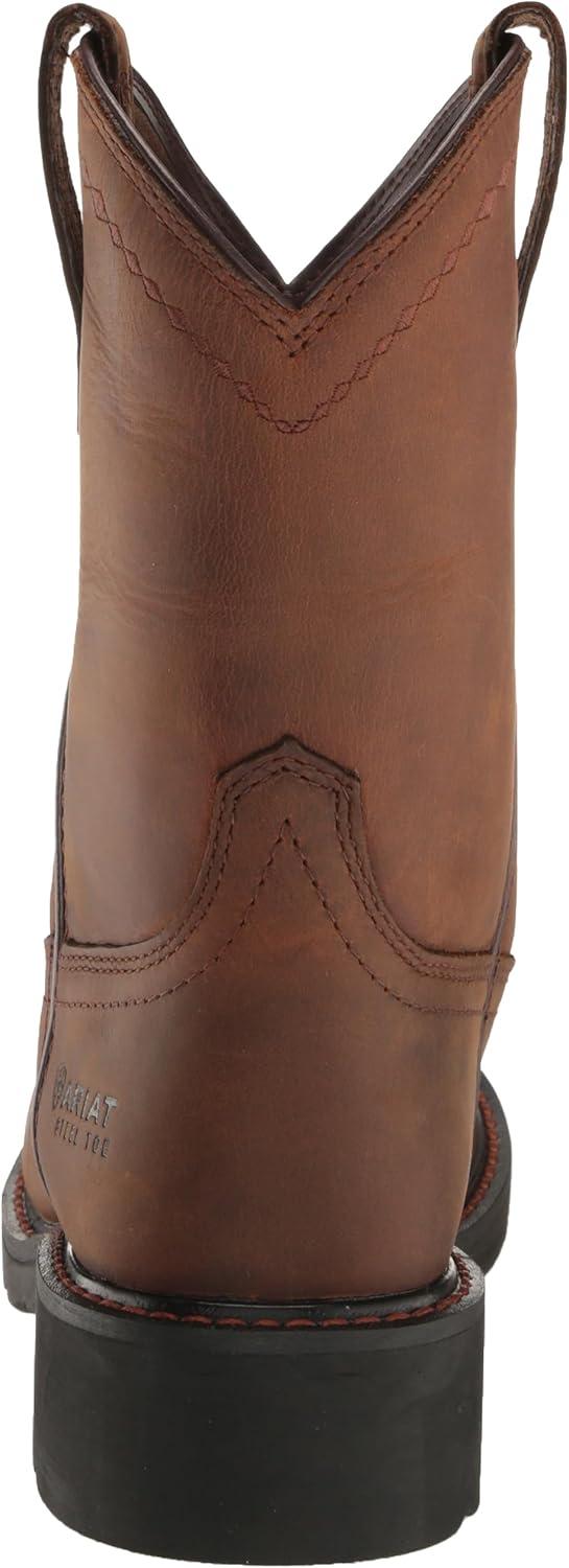 imageAriat Womens Fatbaby Pullon Steel Toe Work Boot WesternDistressed Brown