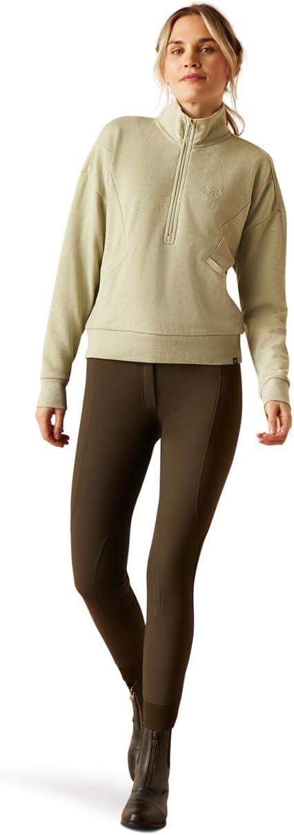 imageAriat Womens Friday Cotton 12 Zip SweatshirtHeather Laurel Green