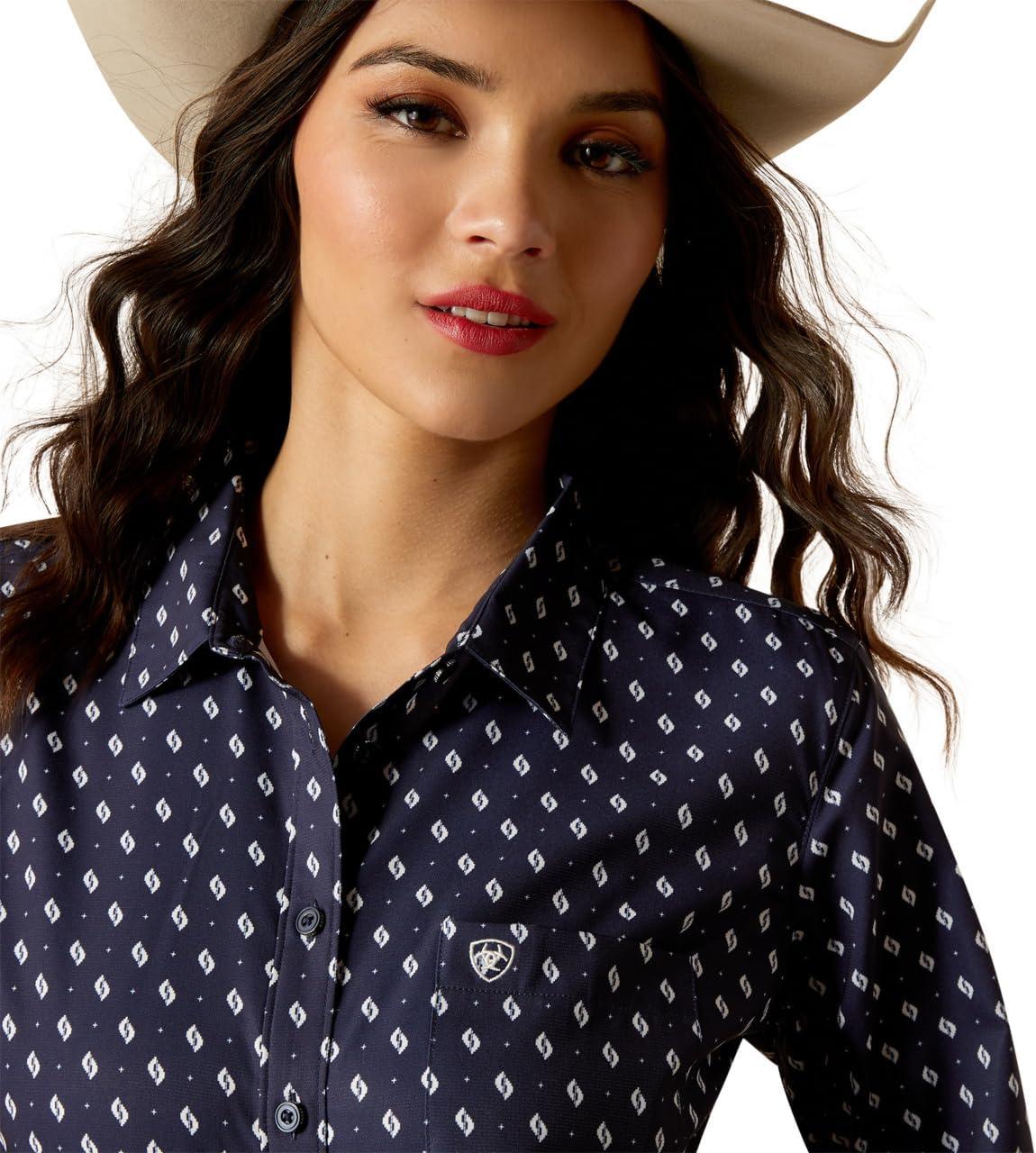 imageAriat Womens Kirby Pro Tawny Port ShirtZona Geo Print