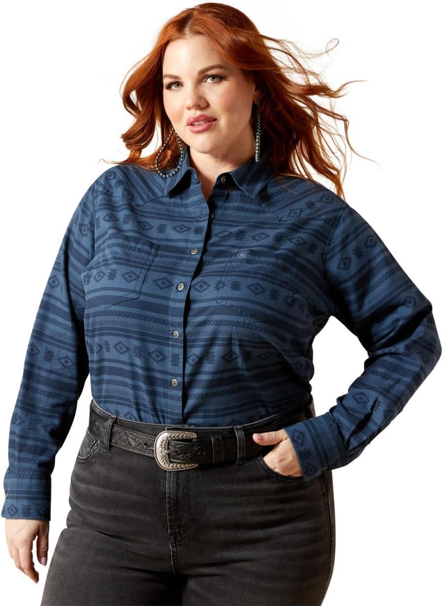 imageAriat Womens Real Billie Jeans ShirtVintage Indigo Southwest