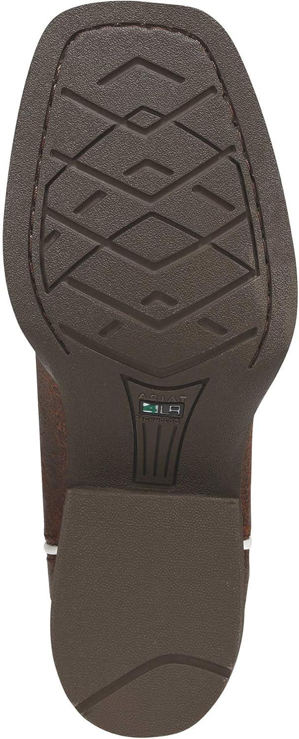 imageAriat Womens Tombstone Wide Square Toe Western Cowboy BootBay BrownBell Blue