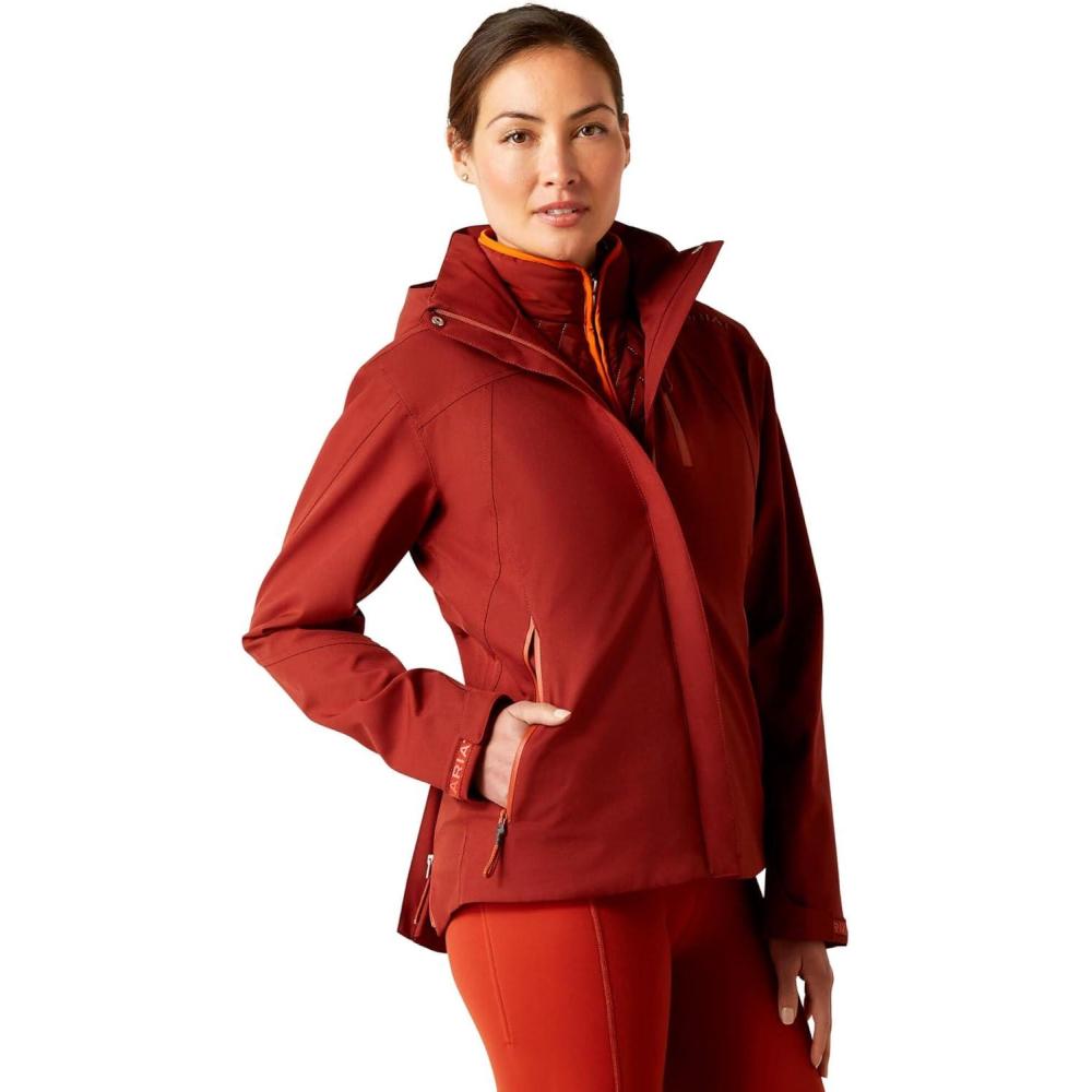 imageARIAT 2022 Womens Coastal Jacket H20 10039349  Zinfandel Fired Brick