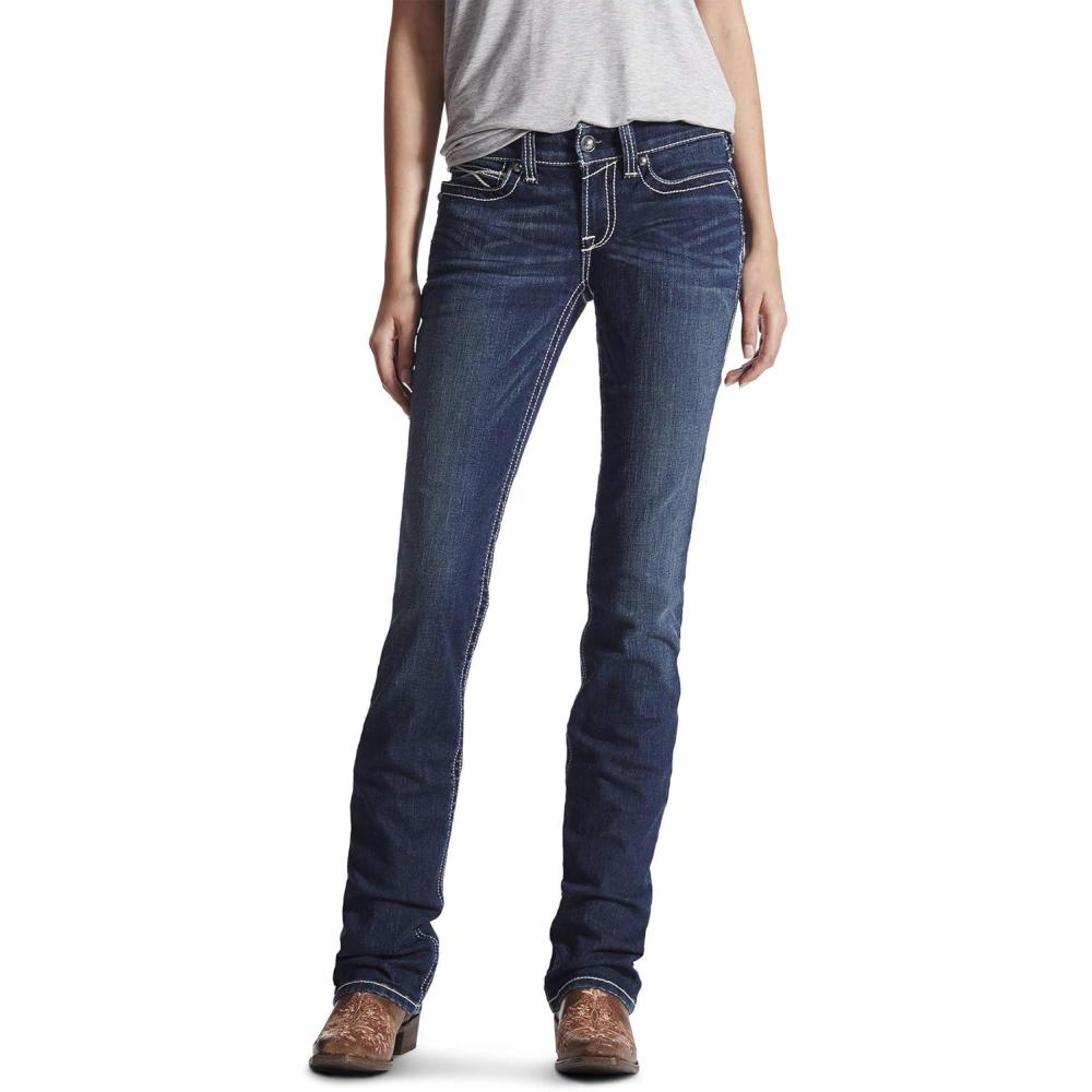 imageARIAT Female REAL Mid Rise Stretch Icon Stackable Straight Leg JeanOcean