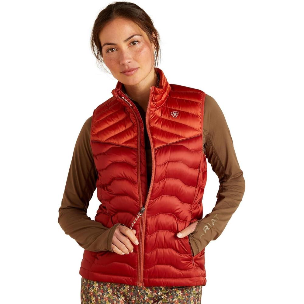 imageARIAT Ladies Ideal 30 Down VestIridescent Red OchreBurnt Bri