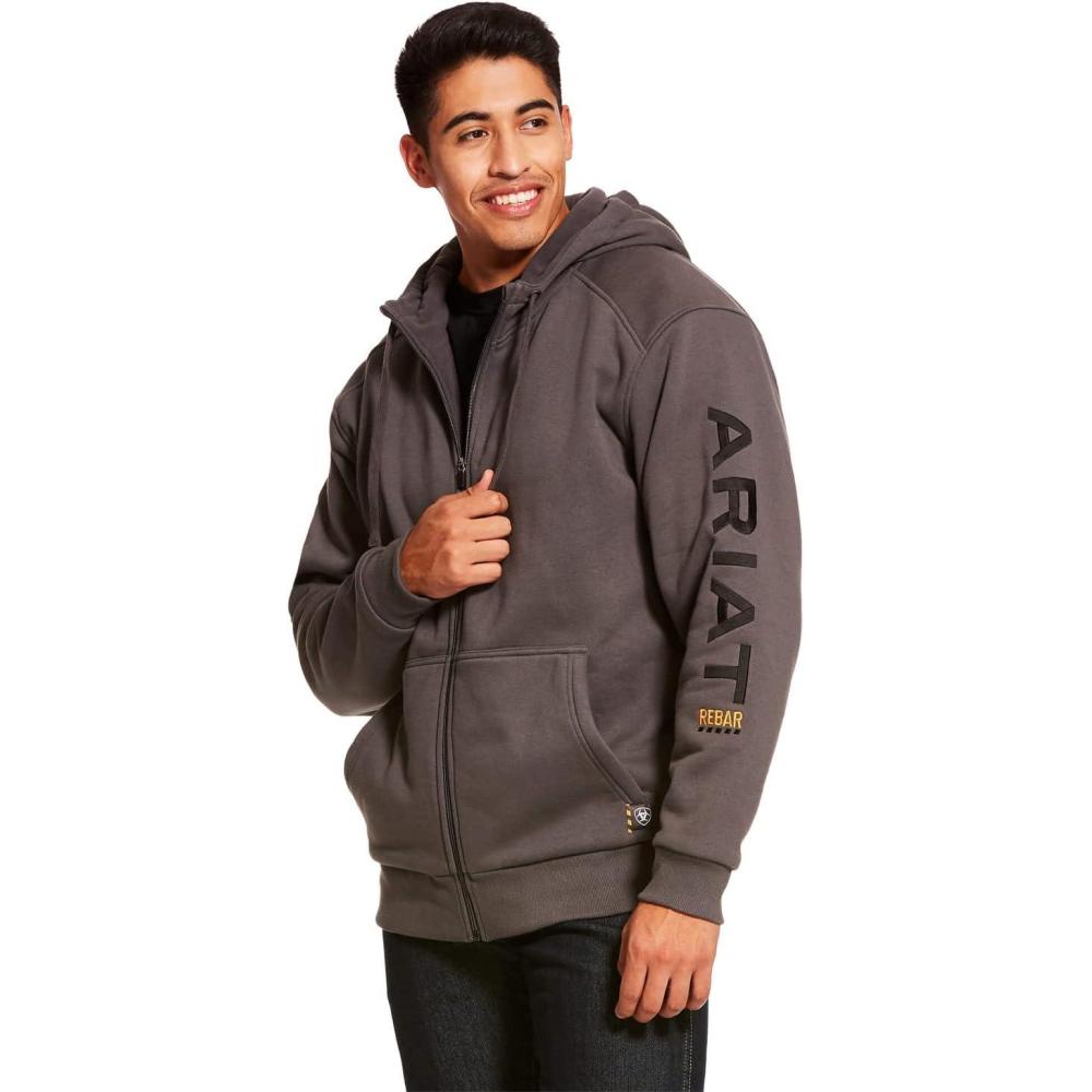 imageARIAT Mens Rebar AllWeather Full Zip HoodieRebar Grey