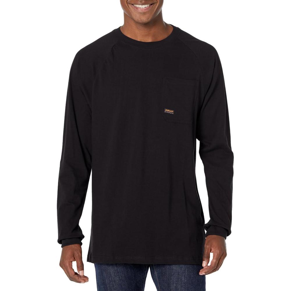 imageARIAT Mens Rebar Cotton Strong Long Sleeve ShirtBlack