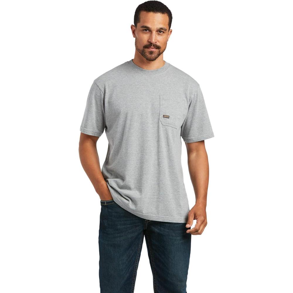 imageARIAT Mens Rebar Cotton Strong Mexican Pride Graphic TShirtHeather Grey