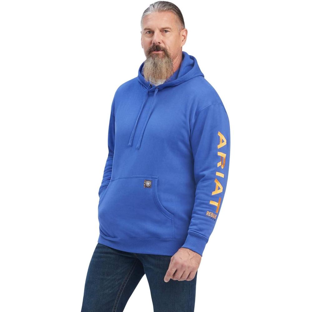 imageARIAT Mens Rebar Graphic HoodieBlue