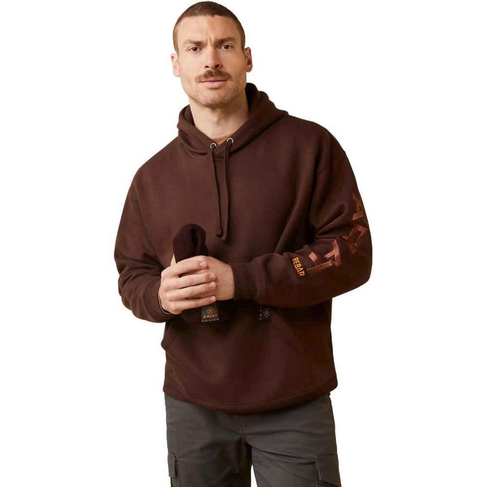 imageARIAT Mens Rebar Graphic HoodieCoffee Bean Caramel Cafe