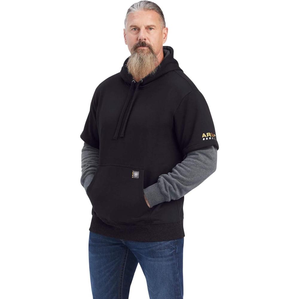 imageARIAT Mens Rebar Workman Dually HoodieCharcoalBlack
