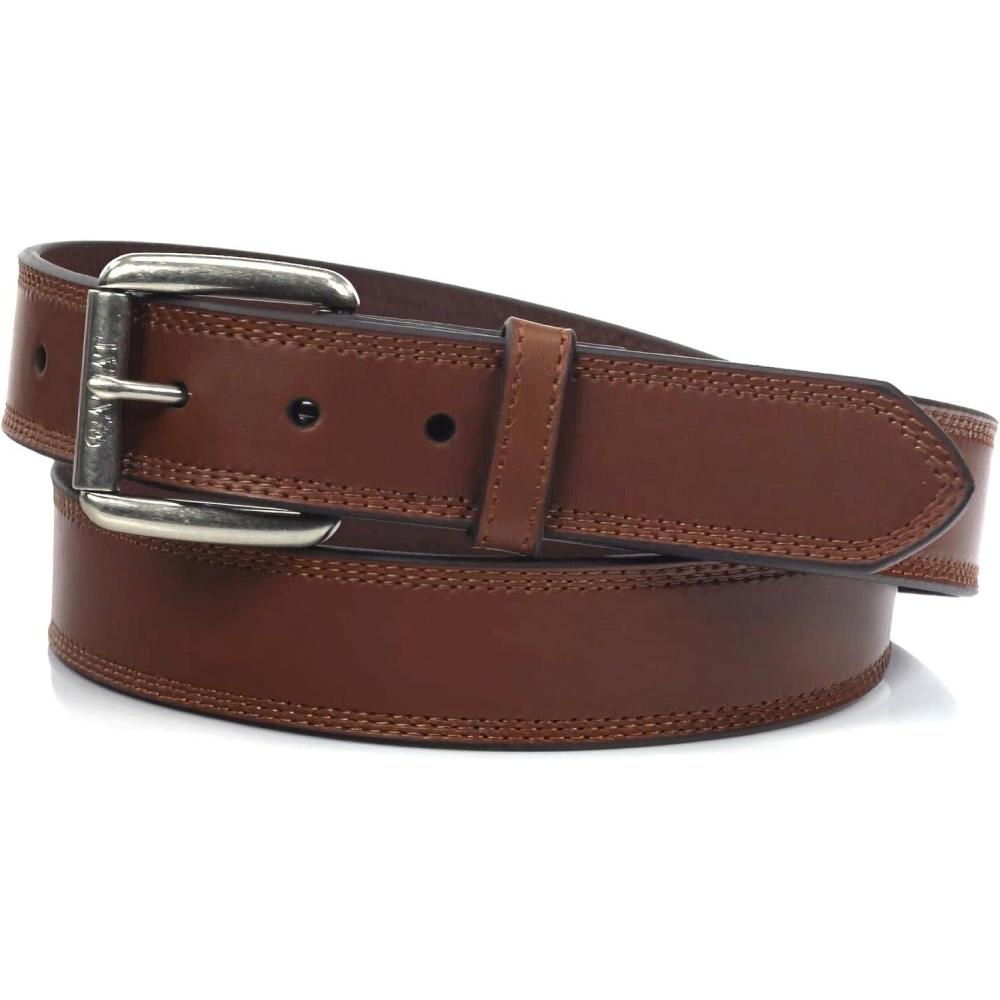 imageARIAT Mens Triple Row Stitch Leather Work Belt with Removable Roller BuckleSunshine