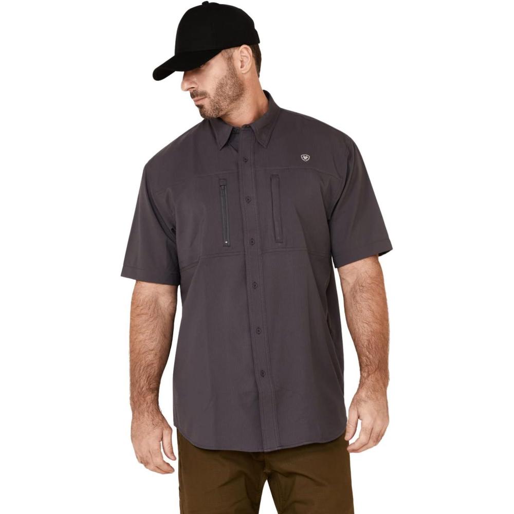 imageARIAT Mens Venttek Newsboy Blue Shirt BlueBlack 1