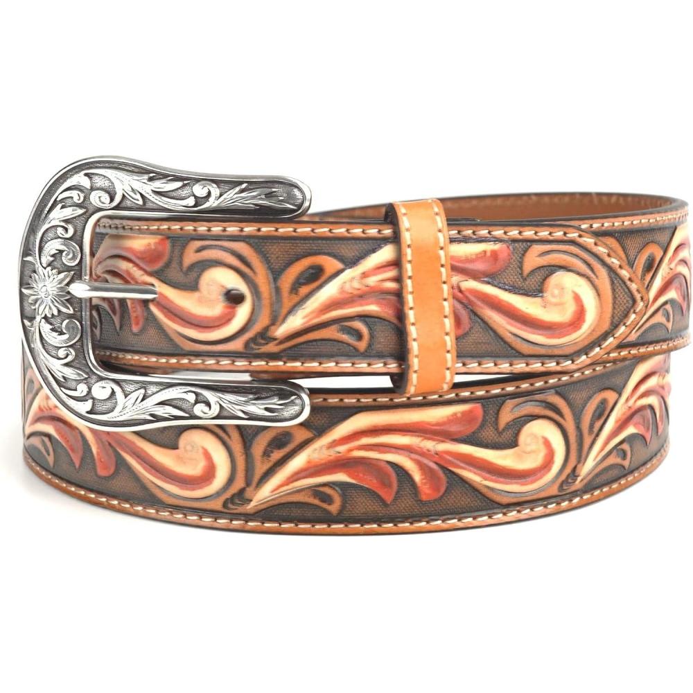 imageARIAT Womens Diamond Inlay Center Pattern BeltTan