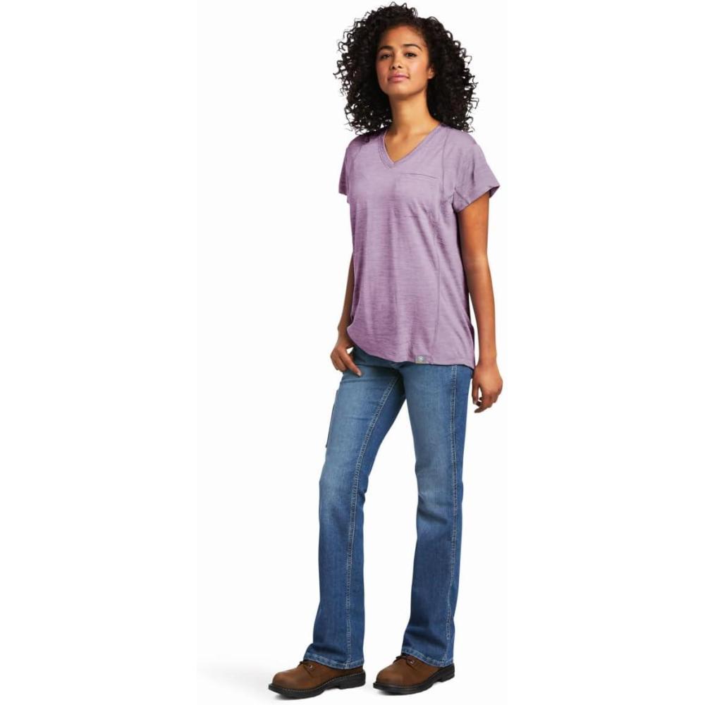 imageARIAT Womens Rebar Evolution TShirtPaisley Purple