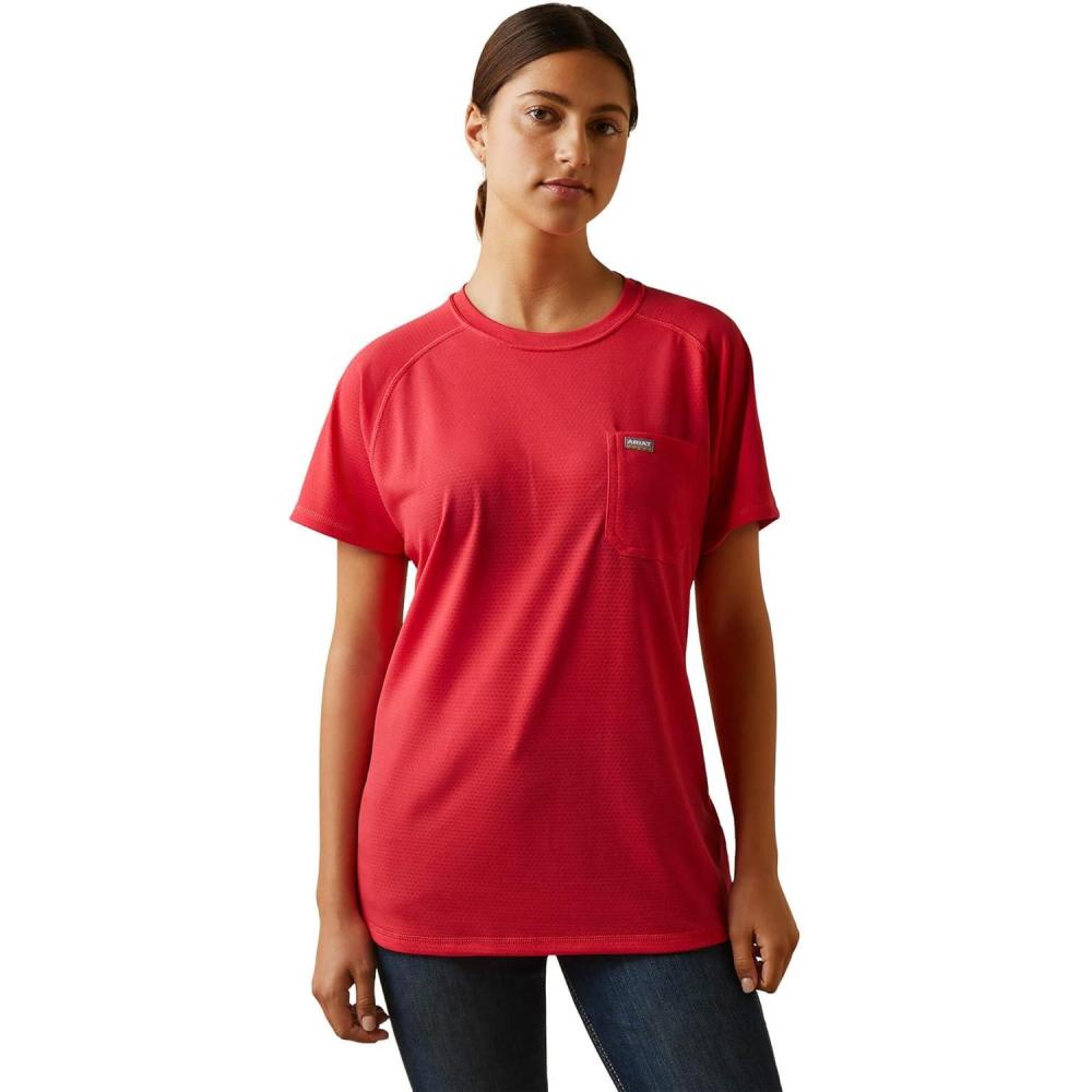 imageARIAT Womens Rebar Heat Fighter TShirtTeaberry Alloy