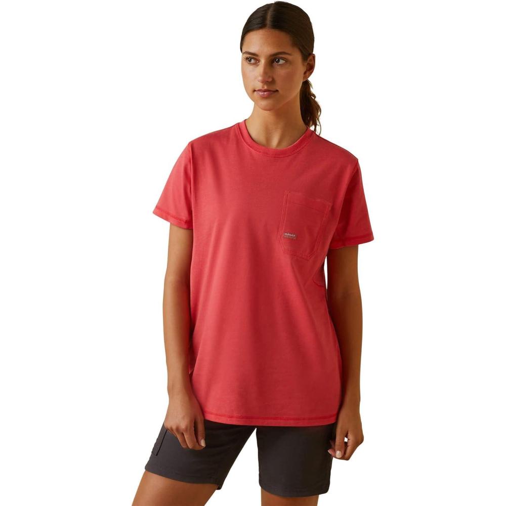 imageARIAT Womens Rebar Workman Graphic Logo TShirtTeaberry