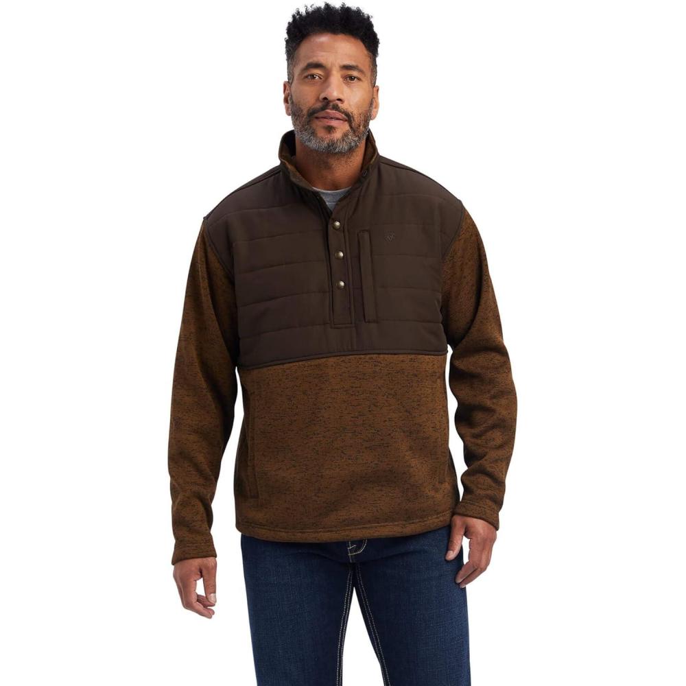 imageARIAT mens Caldwell Reinforced Snap SweaterBrown