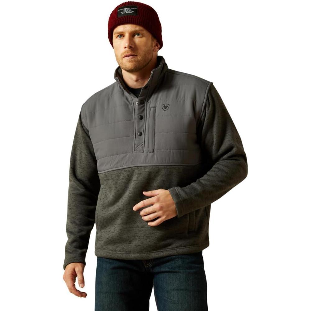 imageARIAT mens Caldwell Reinforced Snap SweaterGrey