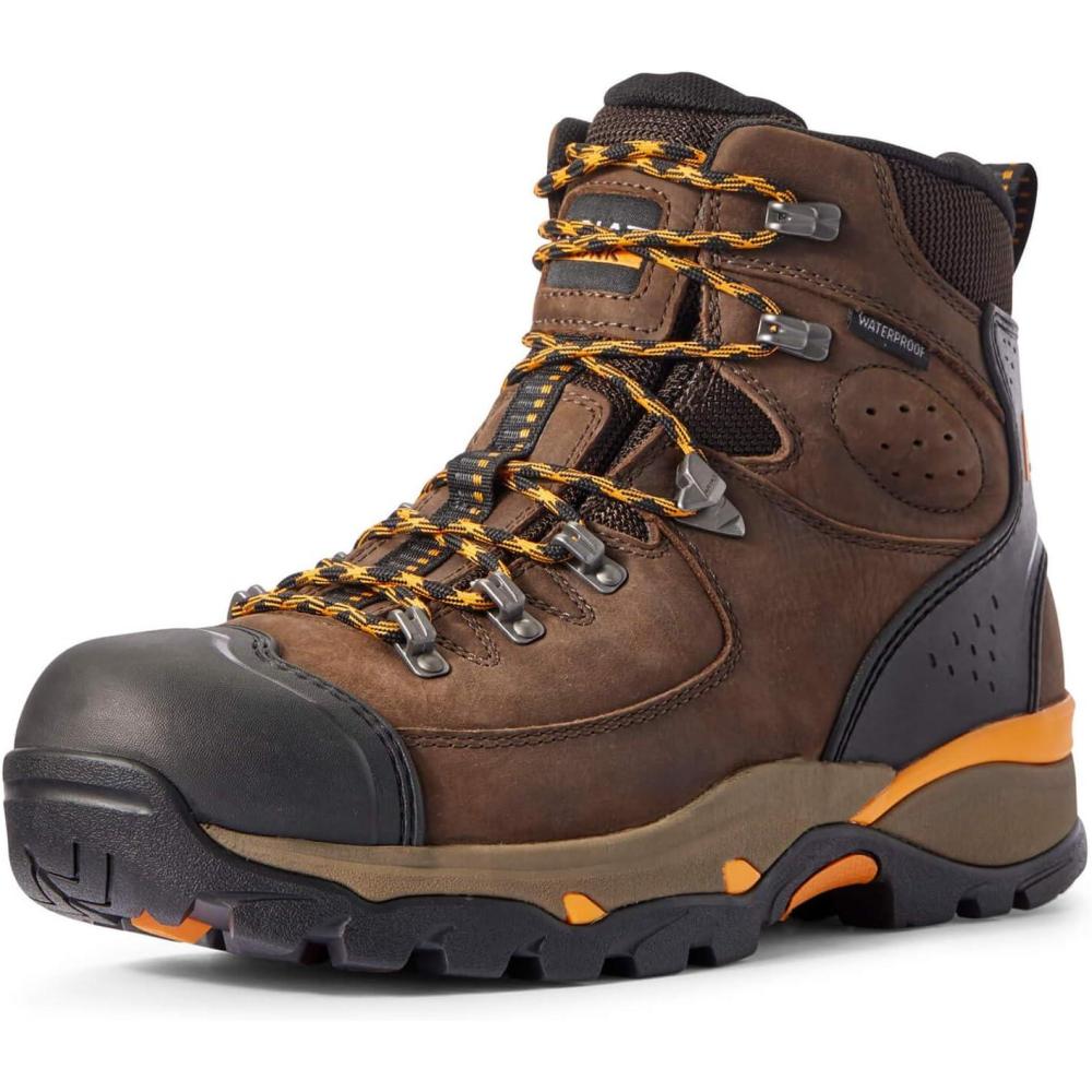 imageARIAT mens Endeavor 6quot Waterproof Work BootChocolate Brown