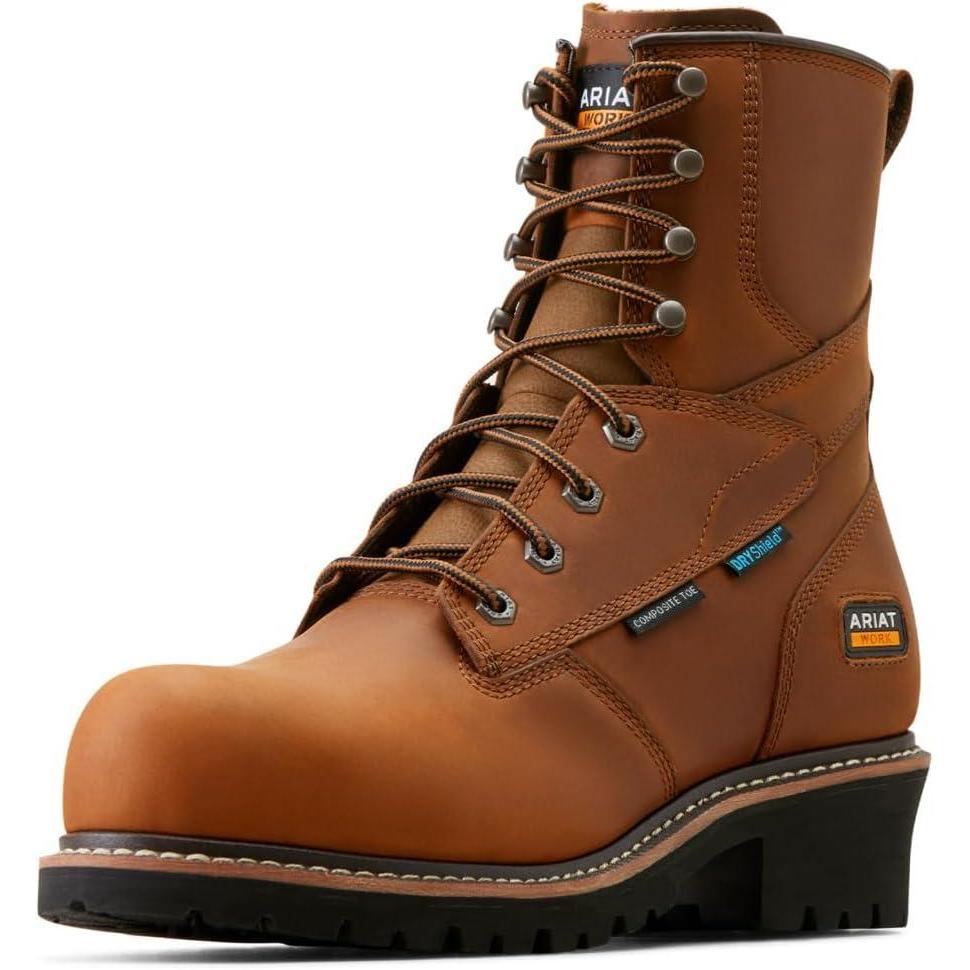imageARIAT mens Logger Shock Shield Waterproof Composite Toe Work BootCopper Brown
