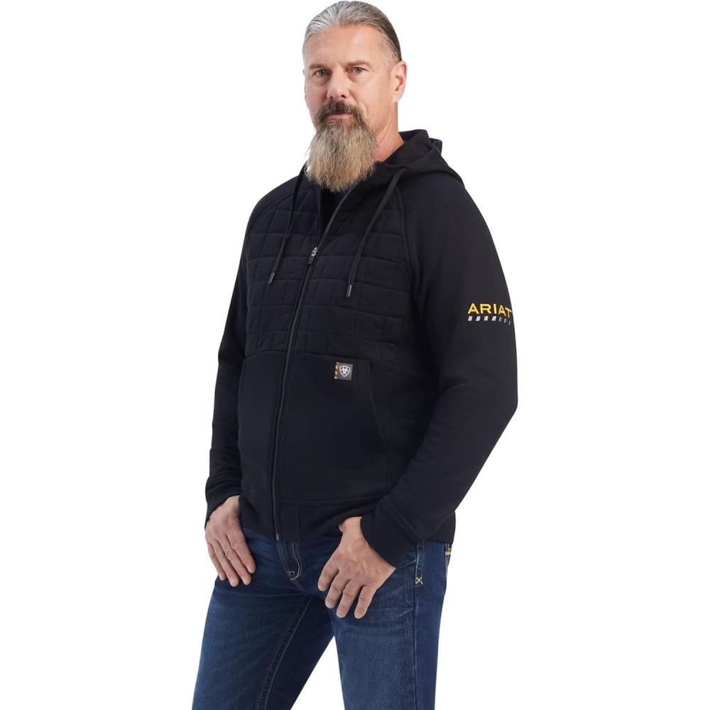 imageARIAT mens Rebar Regulator Full Zip HoodieBlack