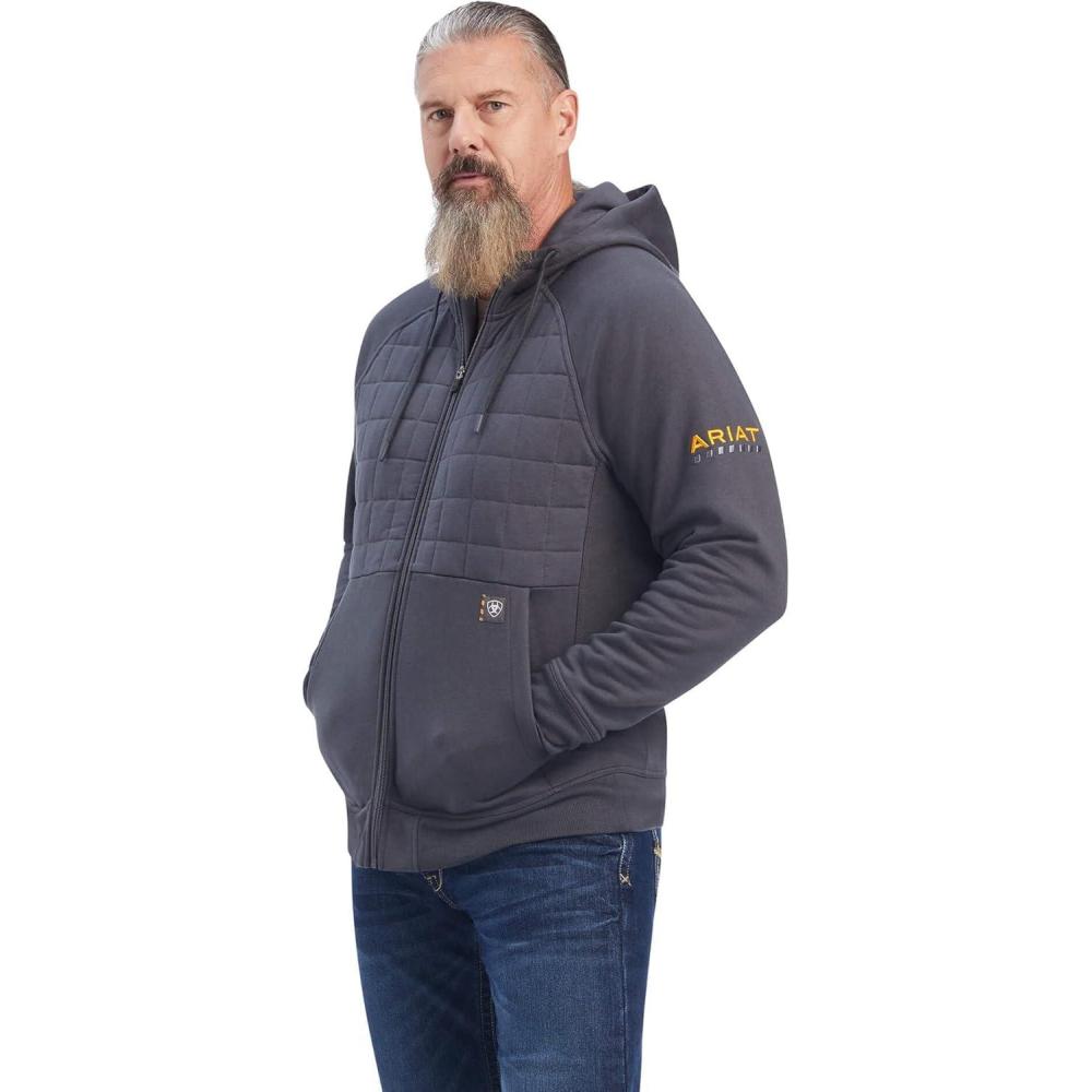 imageARIAT mens Rebar Regulator Full Zip HoodieRebar Grey