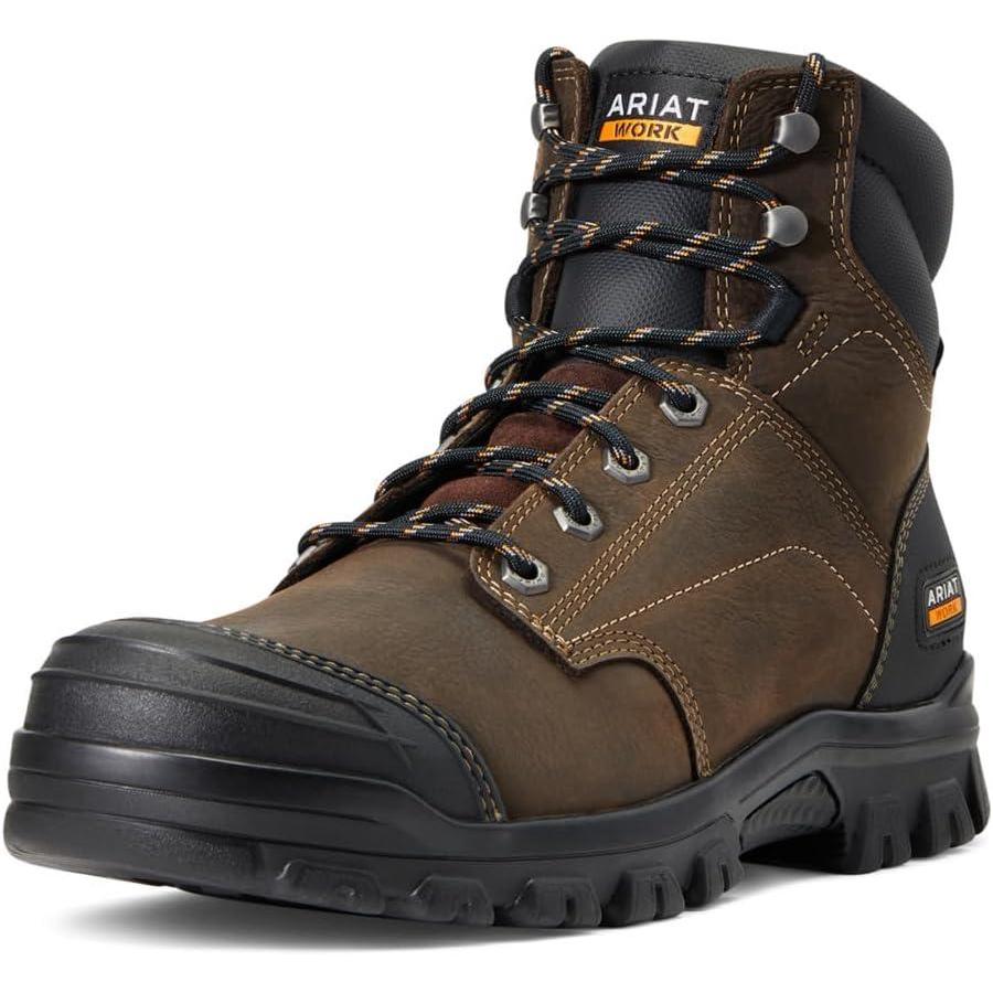 imageARIAT mens Treadfast 6quot Waterproof Work BootDark Brown