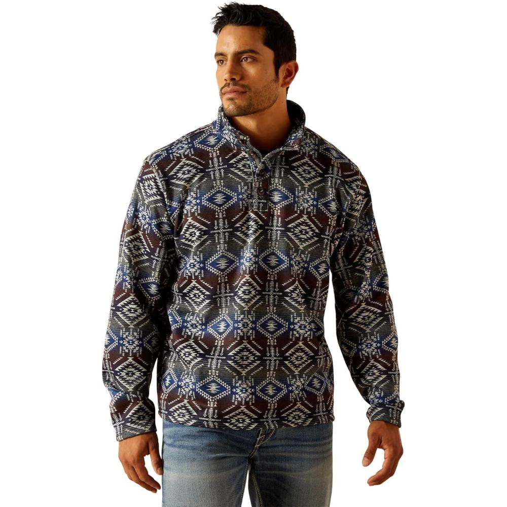 imageARIAT mens Wesley SweaterJetty Gray Serape Print