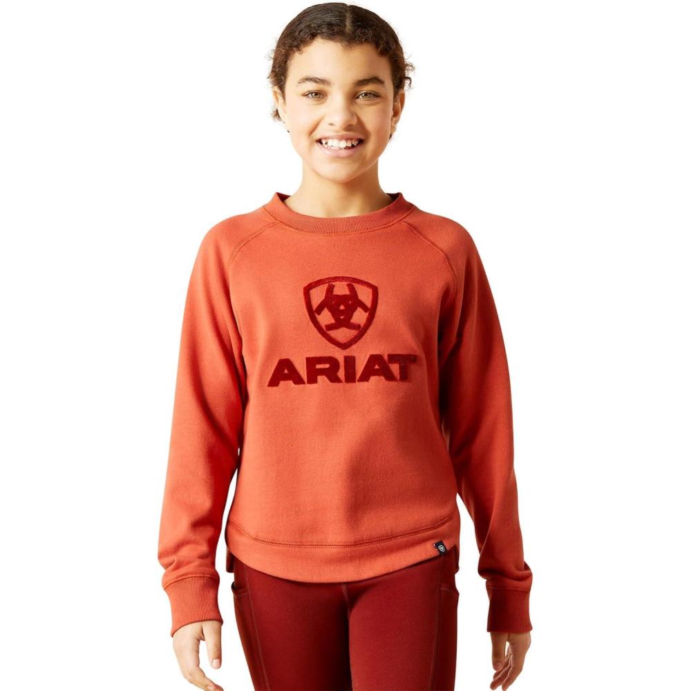 imageARIAT unisexchild Yth Benicia Swtshrt Burnt BrickBurnt Brick